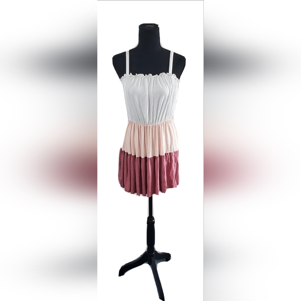 Olivia Rae 3 Tiered Color Block Dress Womens Size Medium